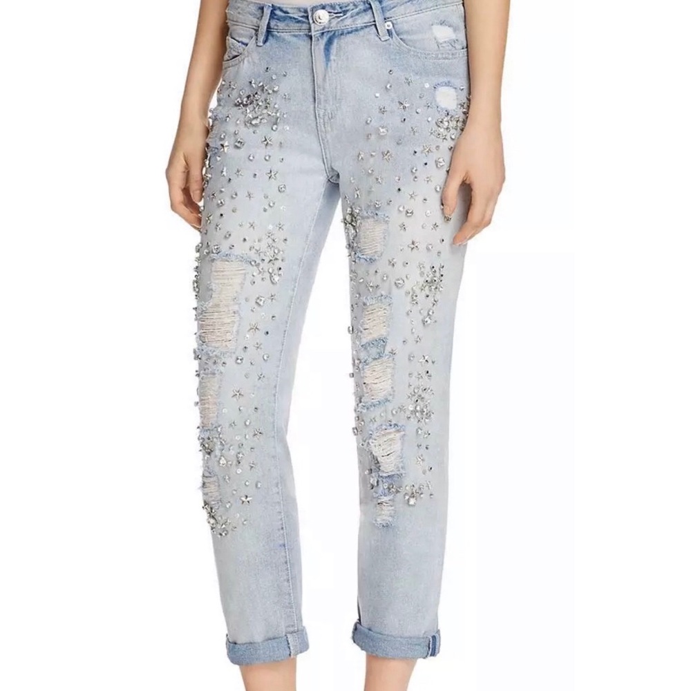 True Religion Embellished Boyfriend Jeans. Sz 24